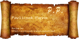 Pavlicsek Panna névjegykártya